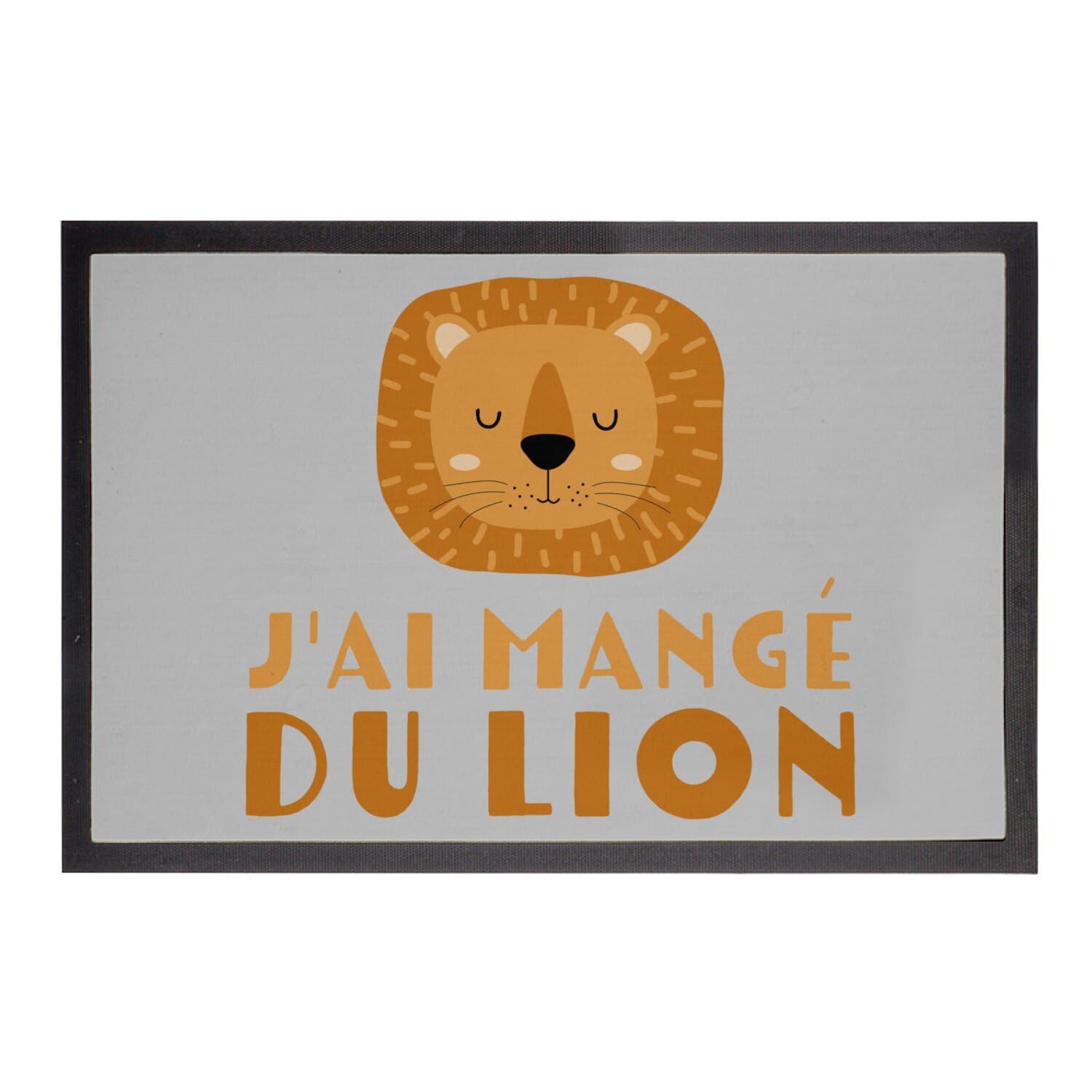 Paillasson gris lion pour donner du courage à votre enfant dès l'entrée