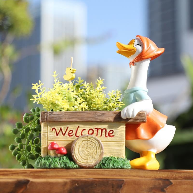 Vase oie compact pour petits espaces - Pot fleurs stable contre le basculement - 4