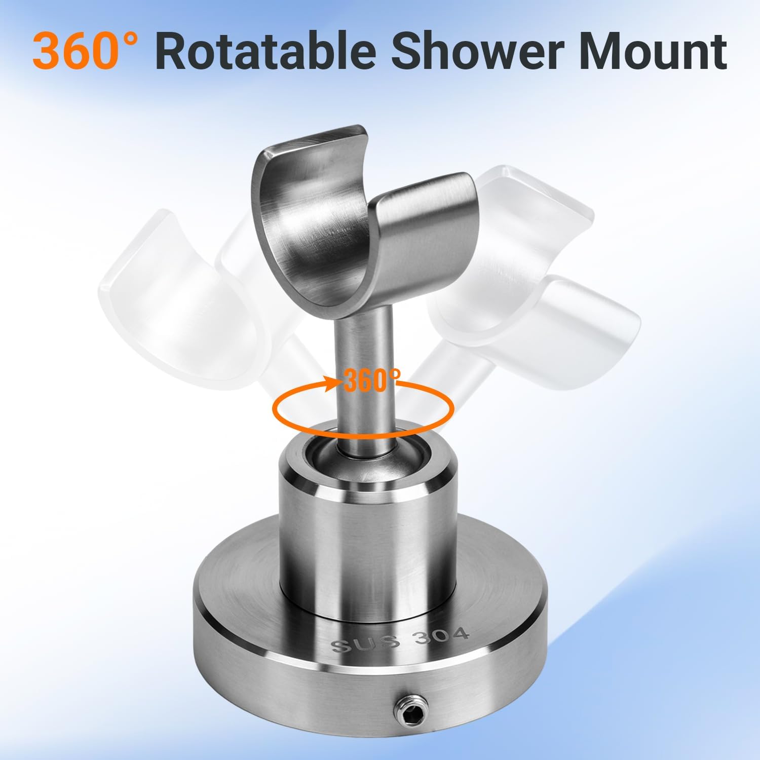 Shower Head Holder, Adjustable Handheld Shower Wand Holder Screw-Mounted, 304 Stainless Steel Universal Swivel (Thick) Wall Mount Shower Bracket for Bathroom, [1 Pack]