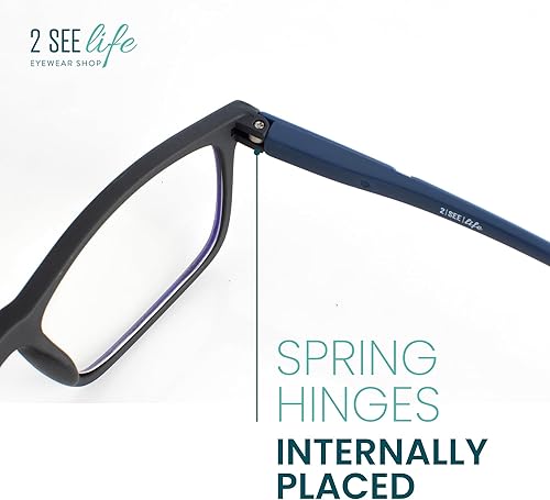 Miniatura 7 de Lentes de lectura de luz azul con marco negro de alta calidad para hombre con visión alta, lector grande y duradero para hombres, cómodos para todas