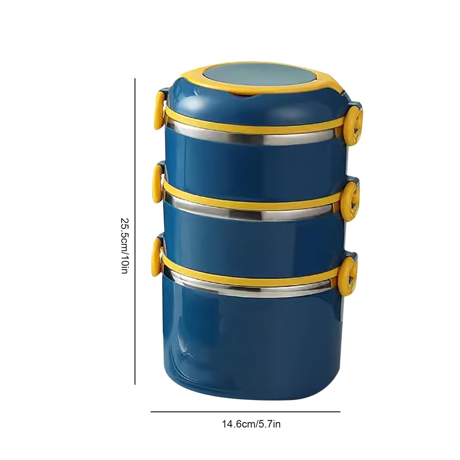 Fiambrera, Bento box, Bolsa de Almuerzo Aislada, Lonchera Apilable de Acero Inoxidable con Aislamiento, Loncheras de gran Capacidad(Yellow,Large)
