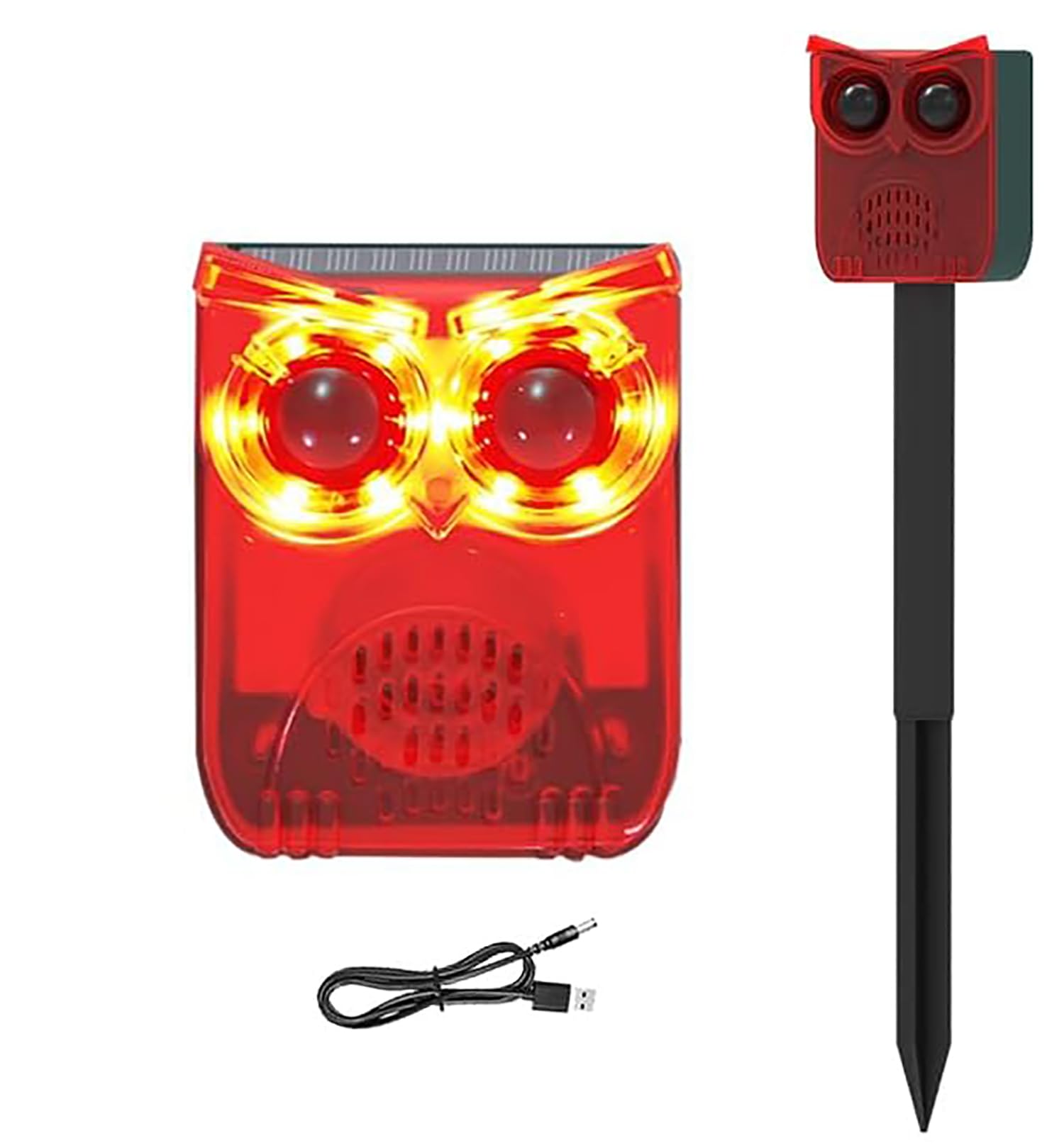 Solar Outdoor Alarm Motion Sensor 129dB Security Siren Strobe Light,Solar Motion Sensor Alarm Outdoor Flash Lamp 13 Sound Loud Noise Maker,Mount on Ground or Fence for Garden Yard (1)-image-41