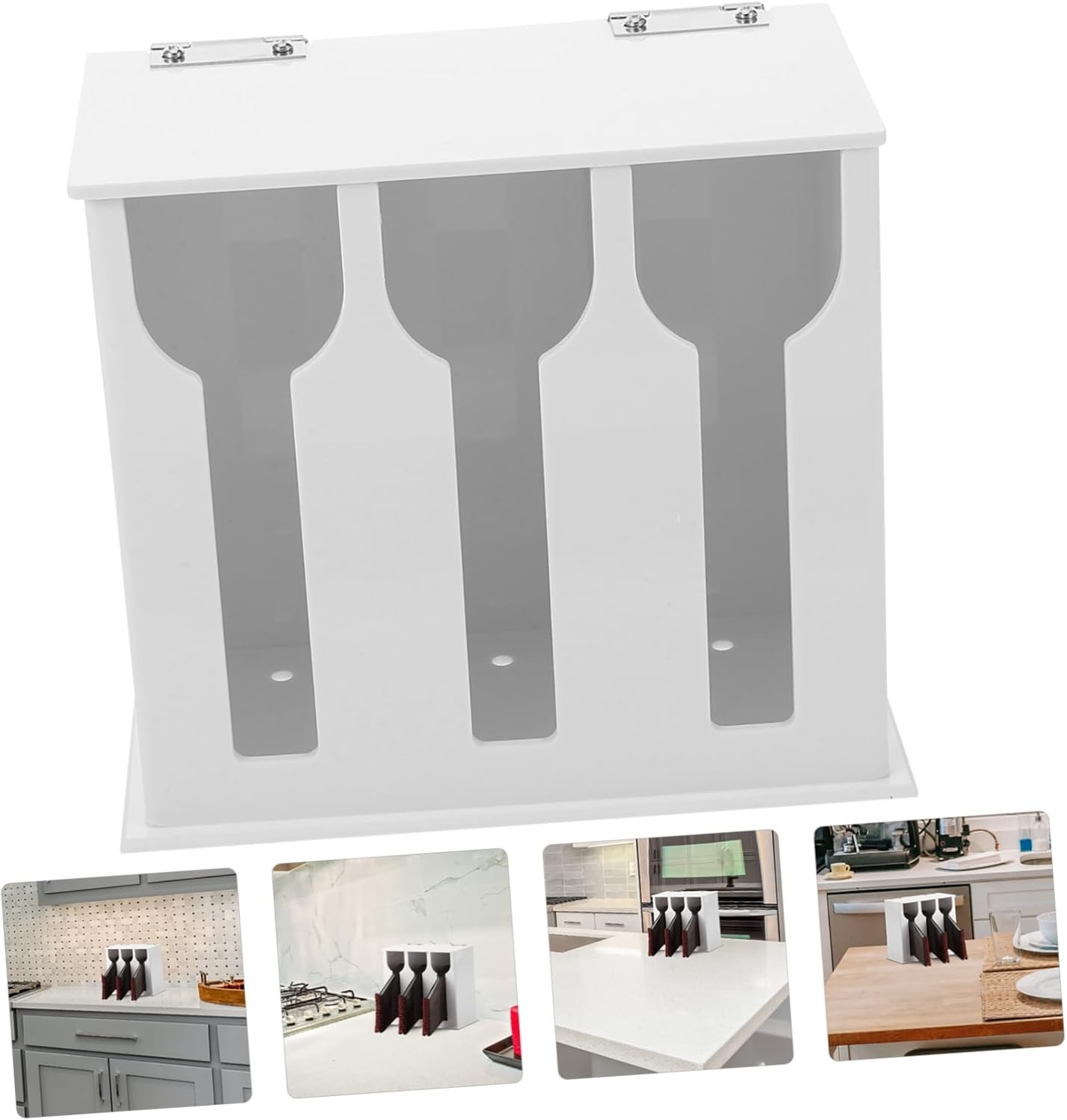PRETYZOOM Acrylic Spoon Storage Organizer Case Utensil Dispenser for Home Restaurant Shop Lightweight Easy to Clean Design