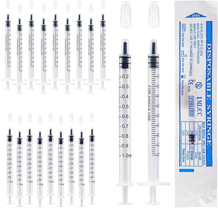 20Pcs 1ml Colostrum Syringe Plastic Syringes With Caps No Needle for Refilling and Measuring Liquids, Scientific Labs, Plant Watering, Pet Feeding ,Glue Applicator : Amazon.co.uk: Business, Industry & Science