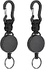 AOMIG 2 Pack Retractable Keychain, Heavy Duty Badge Holder Reel, Retractable ID Badge Clip Reel with Steel Cable and Carabiner Clip, Badge Reel Carabiner Key Chain