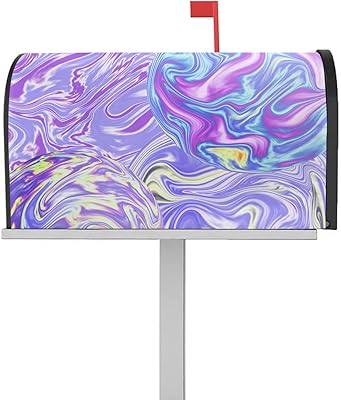 Magnetic Mailbox Cover Modern Abstract Art Crack Line Fluid Watercolor Standard Size Removable Post Letter Box Cover Waterproof Garden Yard Outdoor Decoration