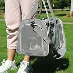 Most Airline Approved Cat Carriers Dog Carriers Soft-Sided Travel Carrier | 5-Sided Breathable Mesh, Self-Locking Zippers, For Puppies/Kittens/Rabbits, Cat Carriers Dog Carriers,17''X11''X11''