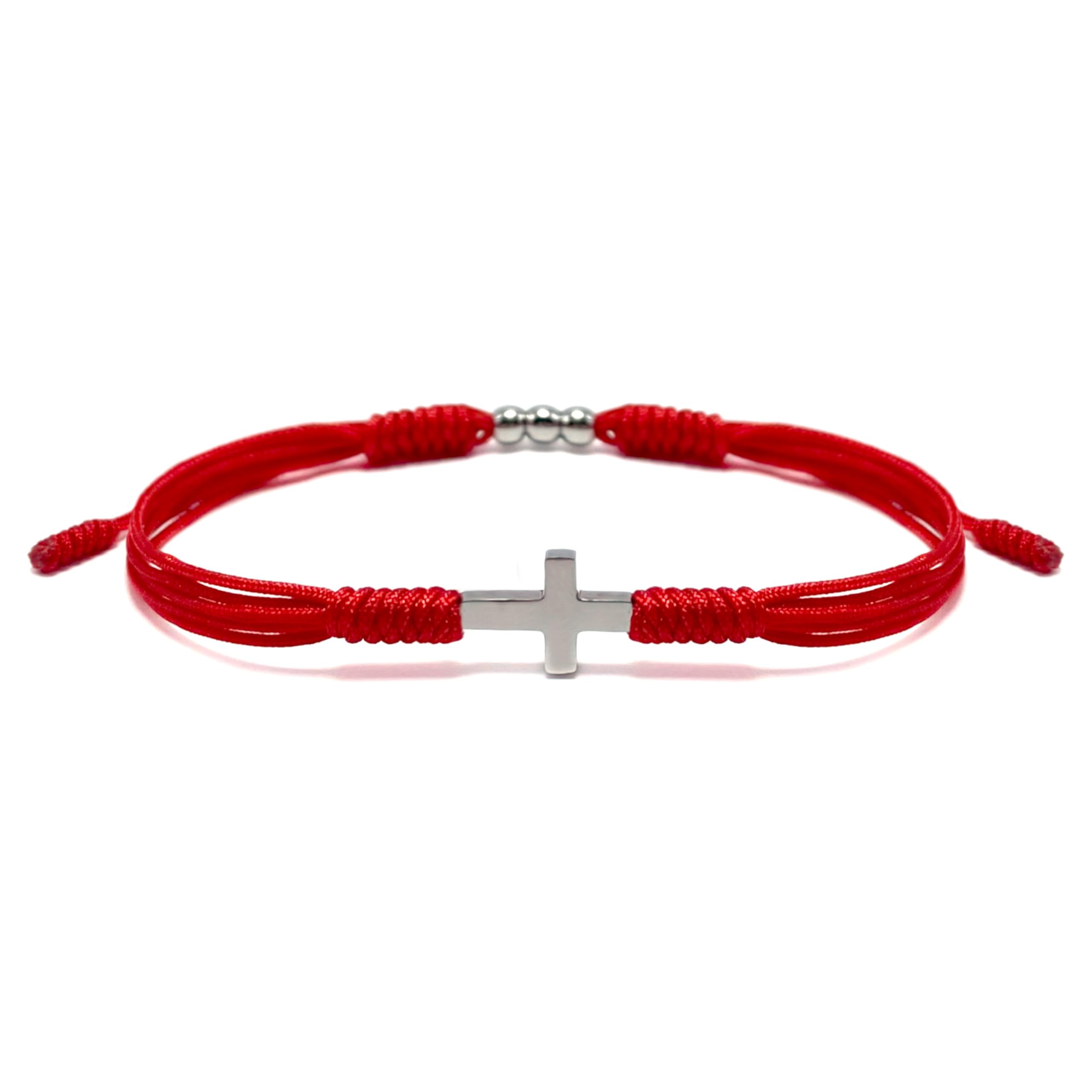 Red Religious Cross Multiple Color Bracelet, Lucky and Protection String, Inspirational Kabbalah String Of Fate, Surfer Adjustable for Men, Women, Friendship (Catholic)