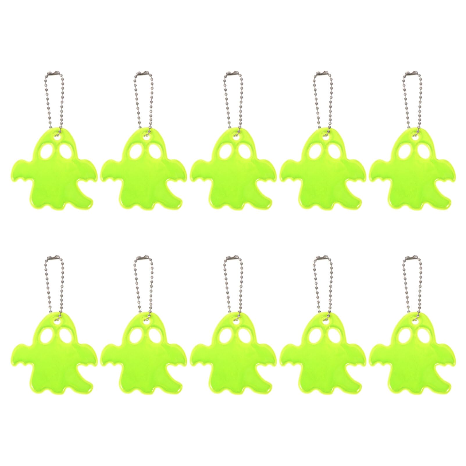 BESTOYARD 10pcs Ghost Reflective Pendant Kids Playsets Reflective Ghost Pendants Keychain Reflector Bracelet Necklace Charm Light up Hanging Ghost Pvc Reflective Lattice Riding Statue Child