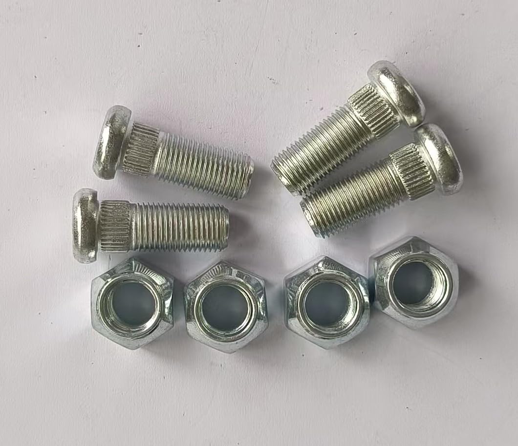 4PCS Wheel Bolt Lug Studs 101922201 416-061 & 4pcs Nuts Compatible with Club Car DS Golf Cart Gas Electric 1982-up Replace 1034779-01