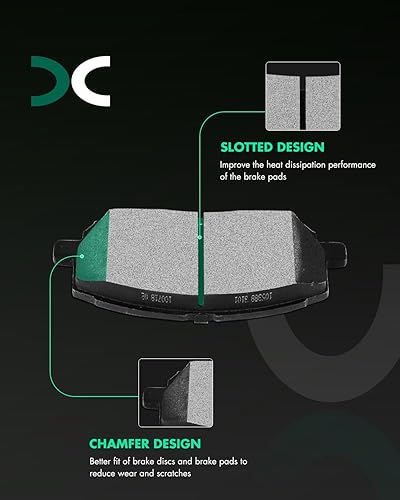 Miniatura 2 de SCITOO D884 D885 Ceramic Brake Pads Sets Front & Rear Replacement For Toyota Highlander 2001-2003