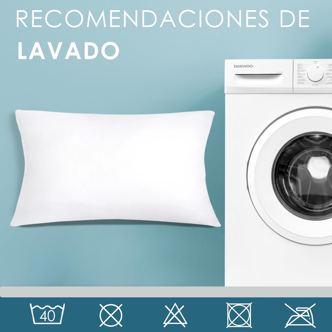 Aitsse- Relleno de Cojín de Fibra Hueca Siliconada de Alta Recuperación 2/4/6 Unidades, Suave, Mullido, Antialérgico. Cojín Decorativo para Casa, Dormitorio, Salón o Coche. (2, 30x50cm)