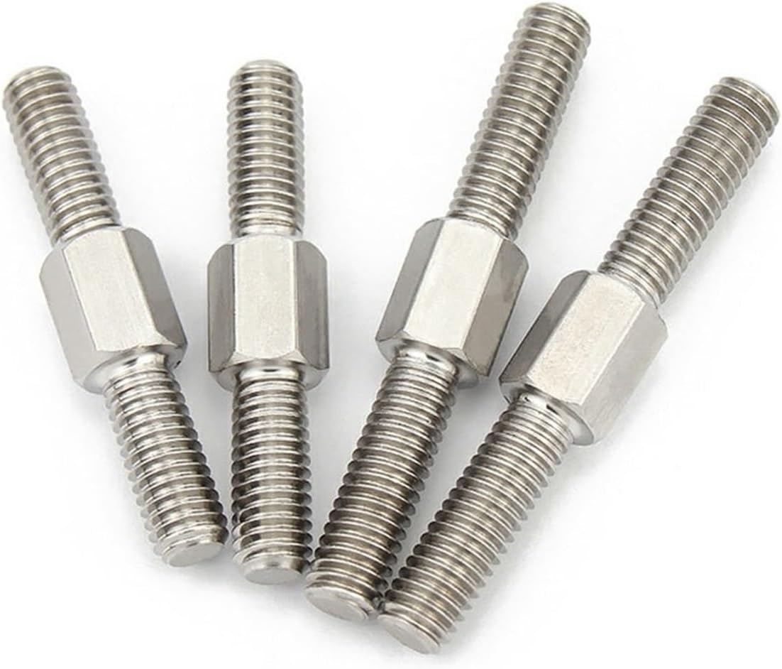 CREAP 304 Stainless Steel Left and Right Thread Dual Head Threaded Bar Double End Thread Rod Stud Bolts M4 M5 M6 M8 M10(M4x30(5Pcs))
