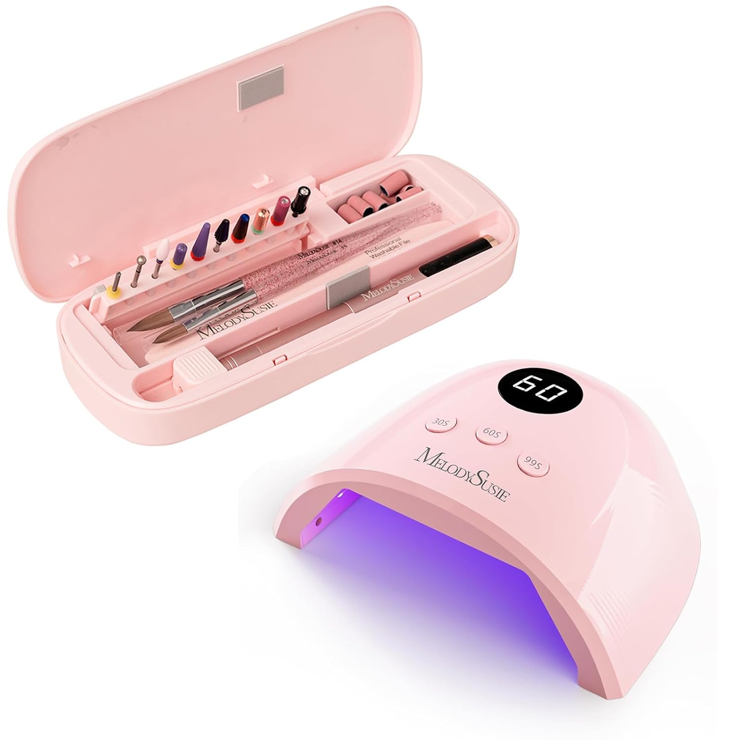 MelodySusie UV Nail Lamp, Plus30F UV Light for Gel Nails LED Nail Dryer with 3 Timer with Acrylic Nail Tool Storage Box