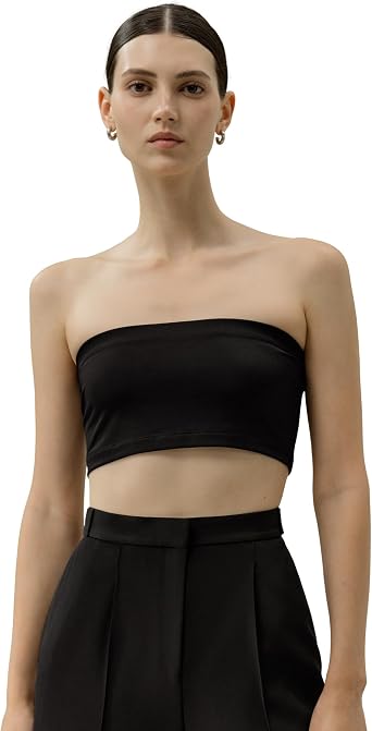 LilySilk Silk Jersey Tube Top for Women Strapless Silk Knit Bandeau Top Wireless Summer