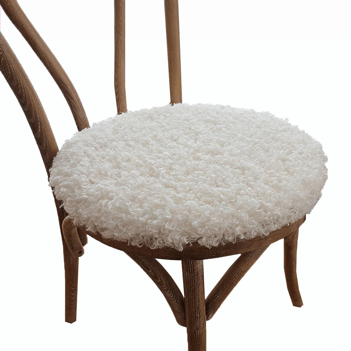 uyeoco Round Chair Cushions 45cm/40cm/35cm, Anti Slip Round Seat Cushion, Fluffy Shaggy Chair Seat Pad, for Indoor Outdoor Garden Dining Bistro Patio Office Coffee Shop(N1,35x35cm(14x14in))