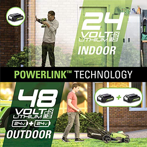 Greenworks 12-Inch 24V Cordless String Trimmer/Edger, 2.0 AH Battery Included 21342