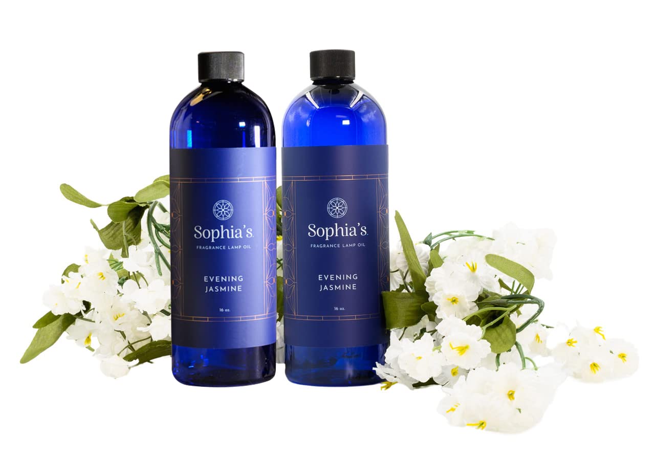 Sophia's Evening Jasmine Fragrance Lamp Oil Refills 2-Pack, Effusion Lamp Fragrance Oil for Redolere Lamps, Scented Lamp Oil for Fragrance Lamps, 16 Fluid Ounces of Catalytic Scented Oil Made in USA