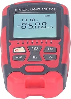 Optical Light Source, Optical Fiber Power Meter Single Mode Dual Wavelength 1310nm 1550nm Fiber Optic Light Source with RJ45, Test, Measure & Inspect