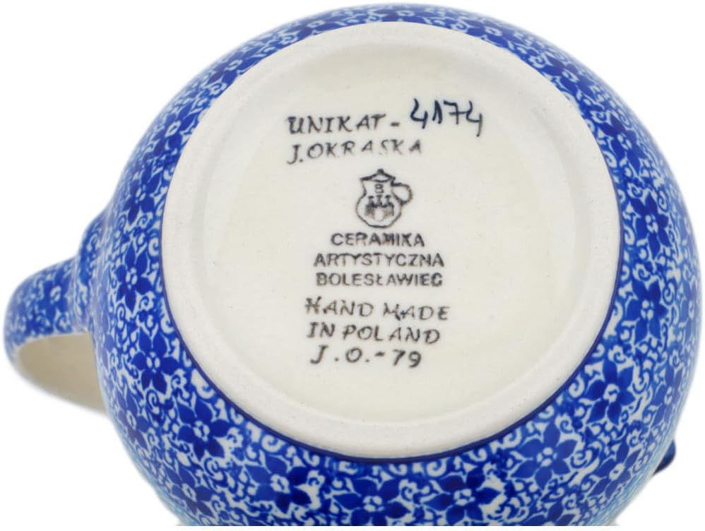 Polmedia Polish Pottery Coffee server UNIKAT - Glowing Christmas Trees Pattern Handmade in Boleslawiec Poland by Ceramika Artystyczna + Certificate of Authenticity