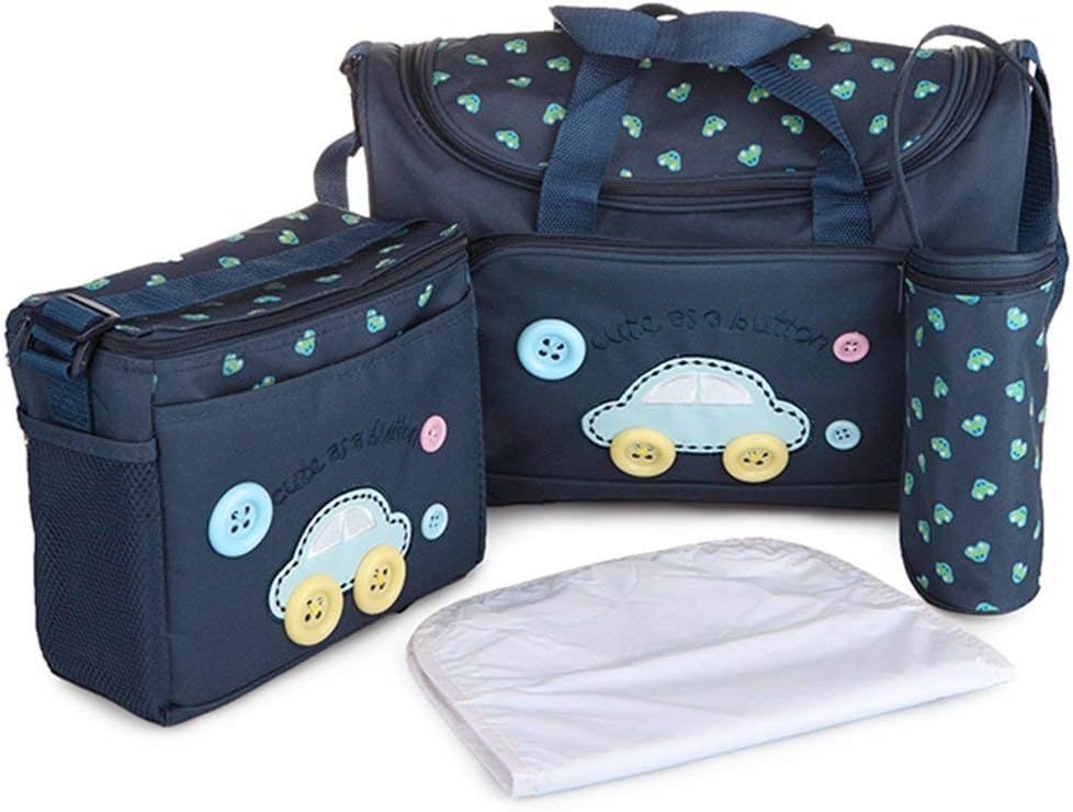 Set of 4 Waterproof Baby Bottle Changing Bag Mummy Bag - Dark Blue