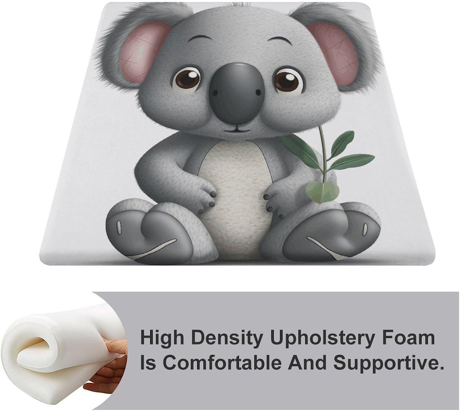 Cartoon Koala Chair Cushion Floor Pillow Stool Cushion | Cushions with Removable Cover with Square Memory for for Chair Living Room Balcony Office Sofa,13.8*15*1.2 Inch