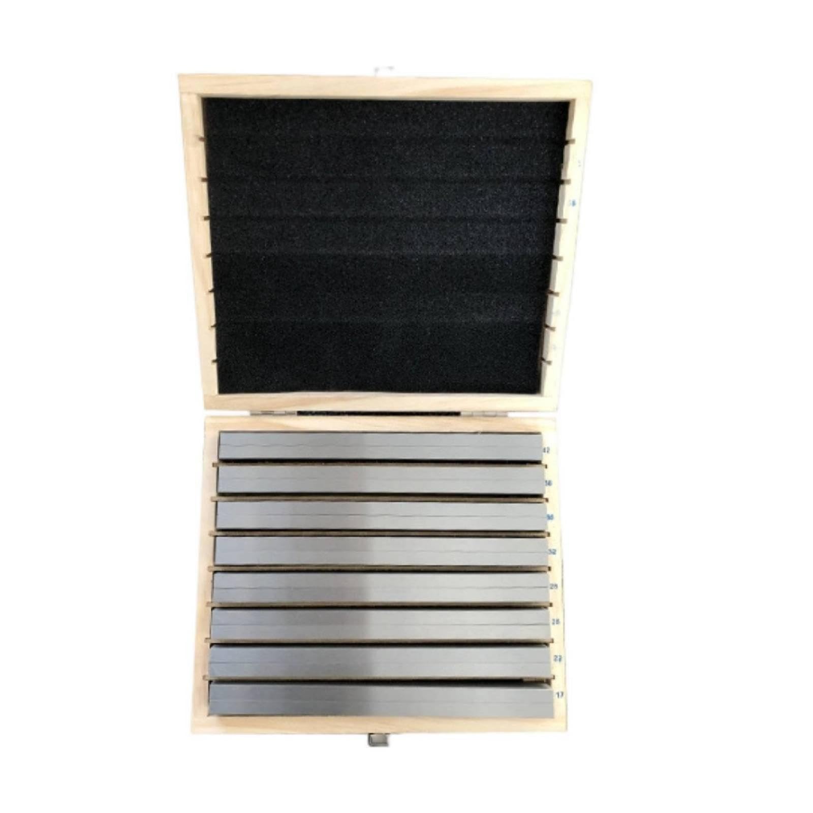 16 Pieces Parallel Gauge Blocks with Wooden Case Hardened Milling Machine Parallel Ground Vise Parallel Blocks for Machinists, Toolmakers 16-pc 120x8-image-0