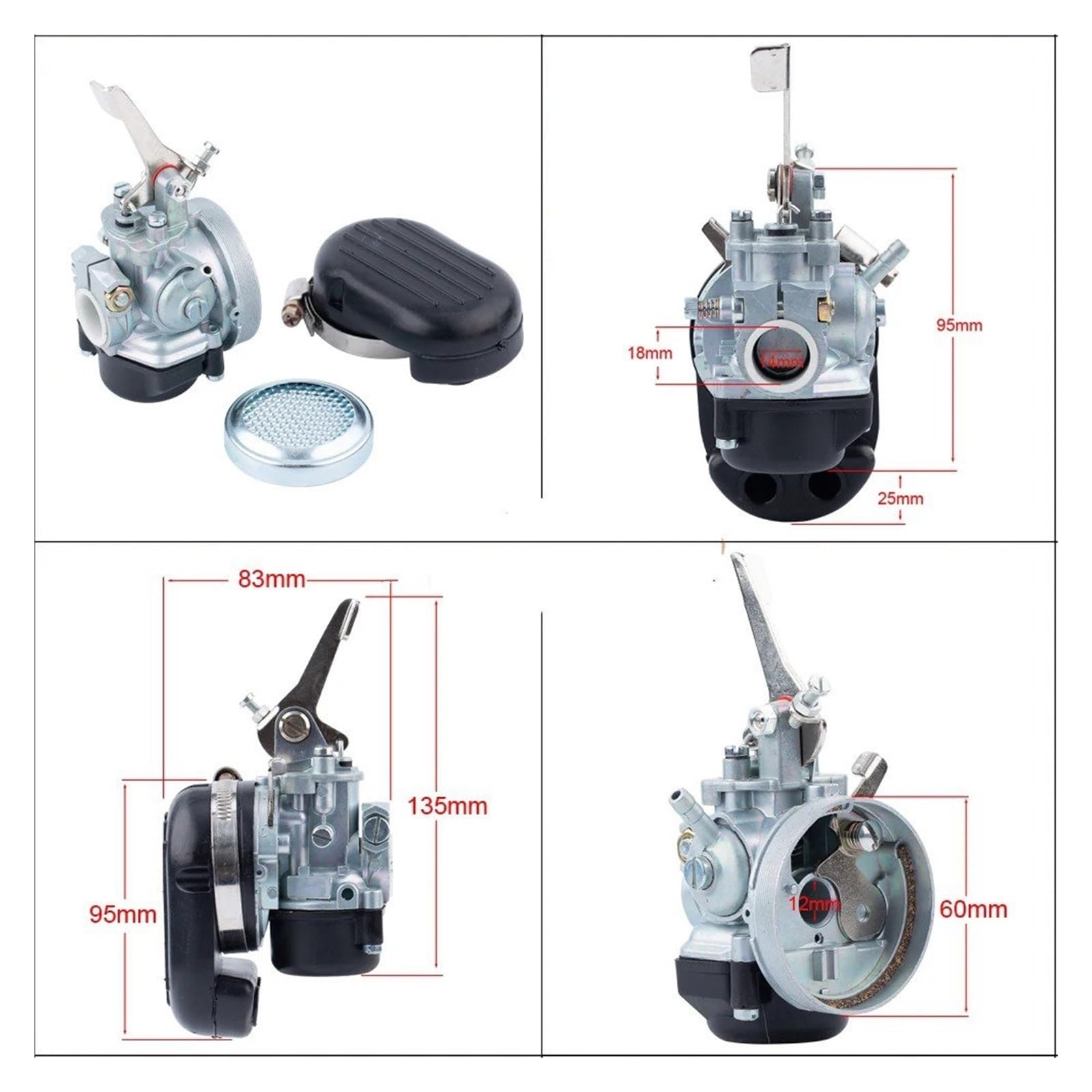 Kit de carburador Ajuste para Dellorto SHA14.12L para SHA 14 12 Accesorios universales de Repuesto de carburador de Motocicleta 1 Juego