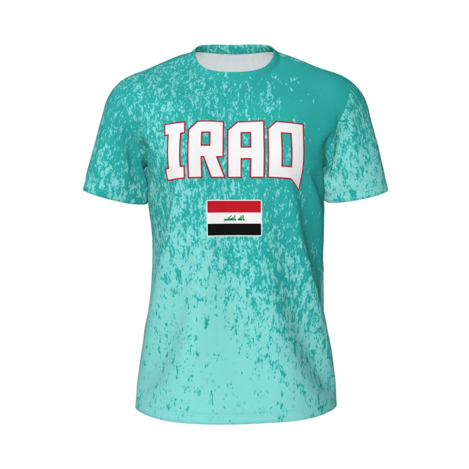 DABOYOZHZH Iraq Flag Cool Iraqans (104) Sports Jersey Mesh T-Shirt 3D Print for Running Cycling Soccer Tennis Fitness Climbing Shirts