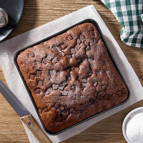 Herogo 8-Inch Non-Stick Square Baking Tin Set of 2 - Deep Brownie Cake Tray for Baking, Roasting & Serving, Small Stainless Steel Oven Pan for Celebrations - Image 6