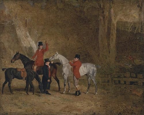 DefrAt Pintura al óleo Impresiones de Lienzo Arte Arte de la Pared Poster Foxhunting Scene del famoso pintor para Decoración de Pared 60x90cm
