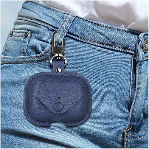 Image of Like Star AirPod Pro /Pro2 Camouflage Leather case Cover Shockproof with Loss Prevention Clip for Apple Air-Pods Pro /Pro2 Wireless Charging Case (Army Blue)