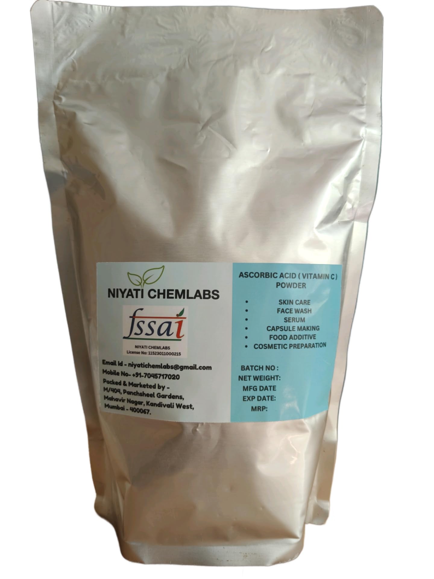 L-Ascorbic Acid (Vitamin C Powder-Food Grade) For Immunity booster, Skin cell Protection, Making DIY Serum, Soap, Cream, Lotion & Face wash - For Face, Skin & Body Glow - 1KG (1000gms)