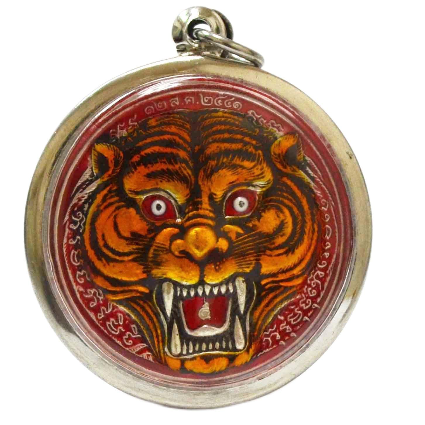 Muaythai Amulets Fighter Tiger Pendants Lp Pern,Life Protection Lucky Amulet Gift from Thailand