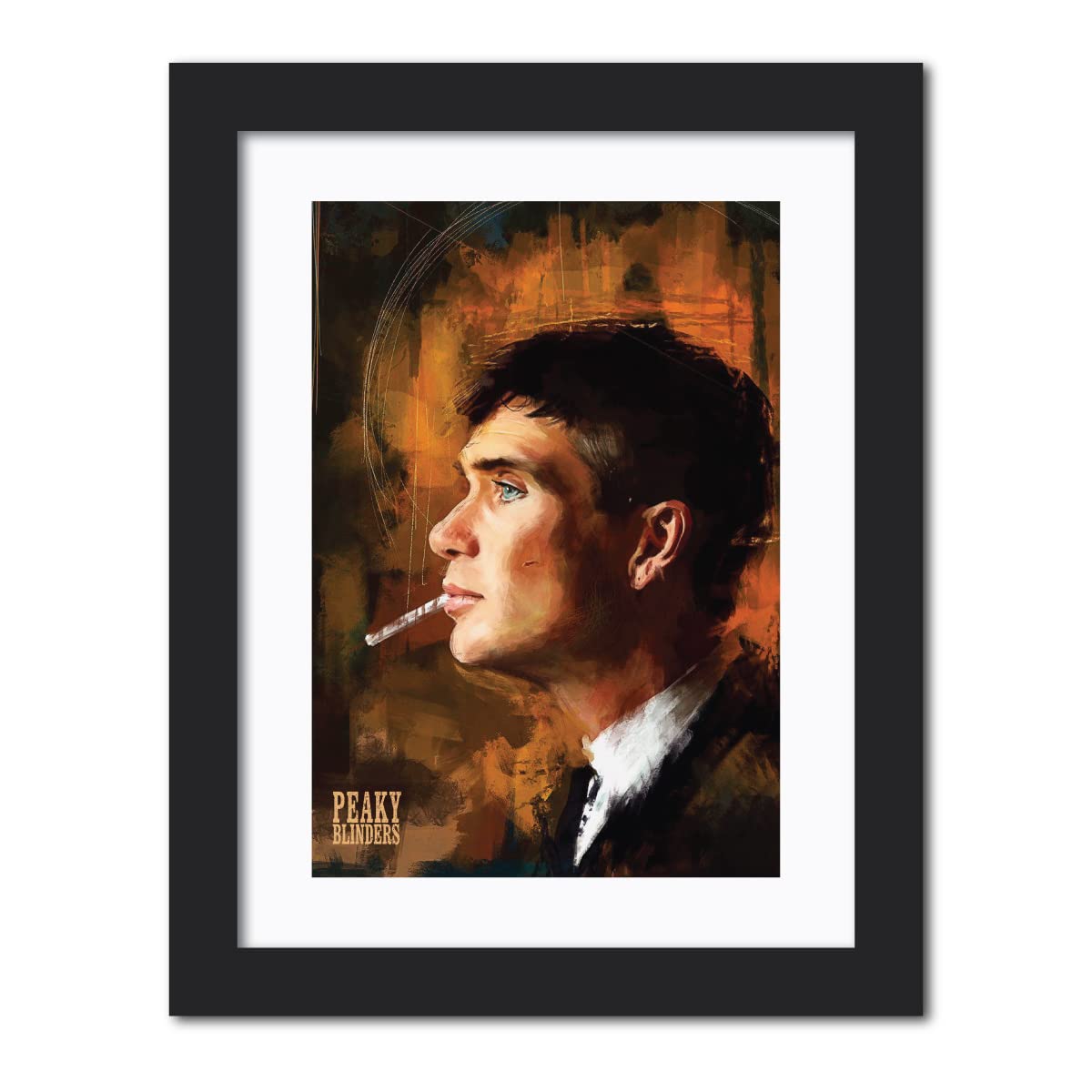 TenorArts Peaky Blinders Thomas Shelby Poster Webseries Laminated Poster Framed Paintings with Matt Black Frame (12inches x 9inches)