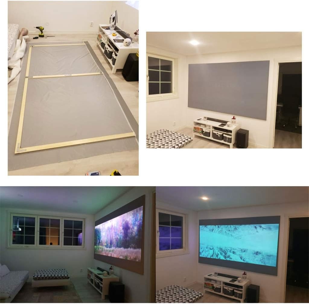Projector Screen 16:10,100 120 inch Reflective Fabric Cloth Projection for YG300 DLP LED Video Beamer