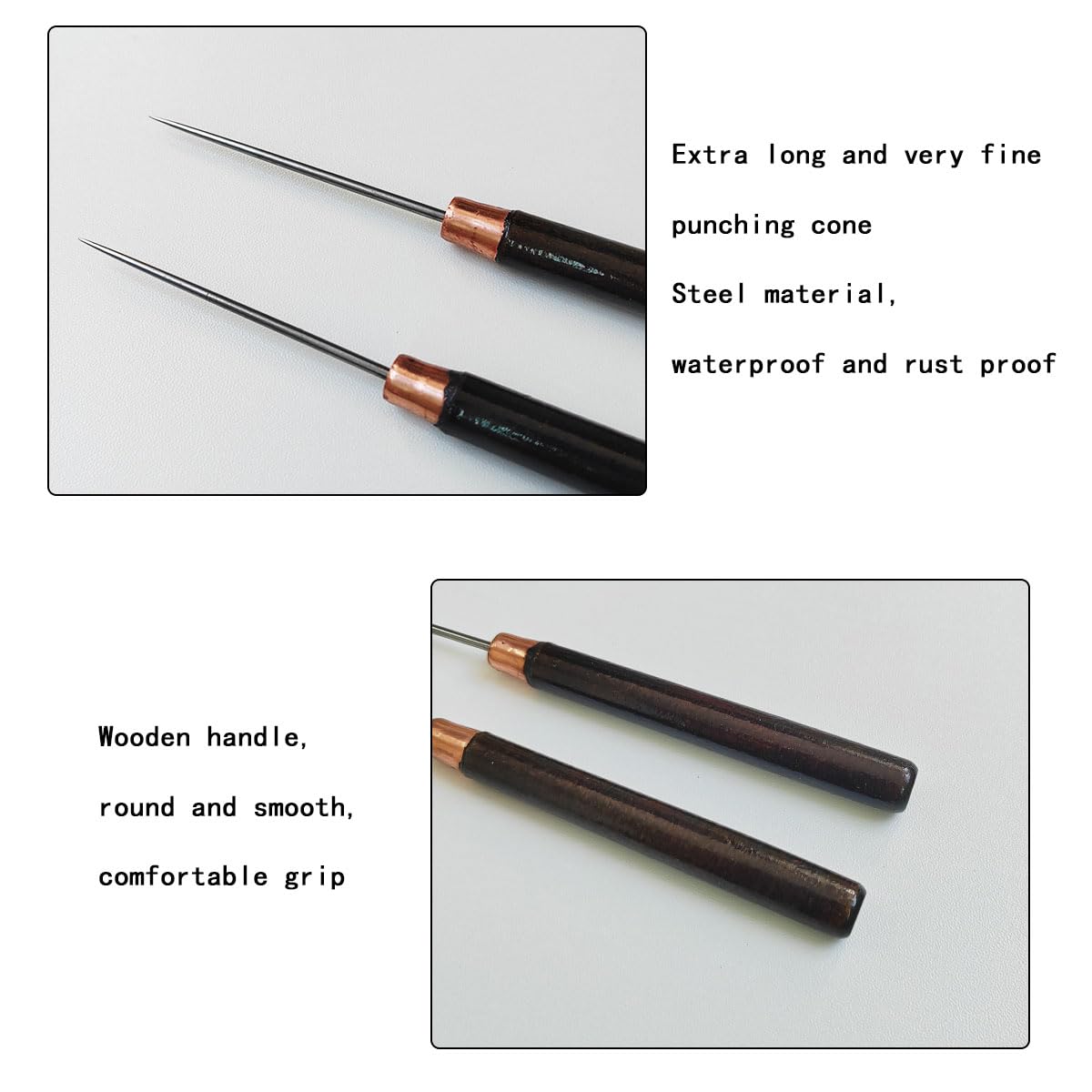 2 herramientas de punzón, herramienta de punzón de cuero, herramienta de punzón para rascar, punzón de madera, punzón para rascar de cuero, punzón delgado, herramientas de reparación de manualidades,