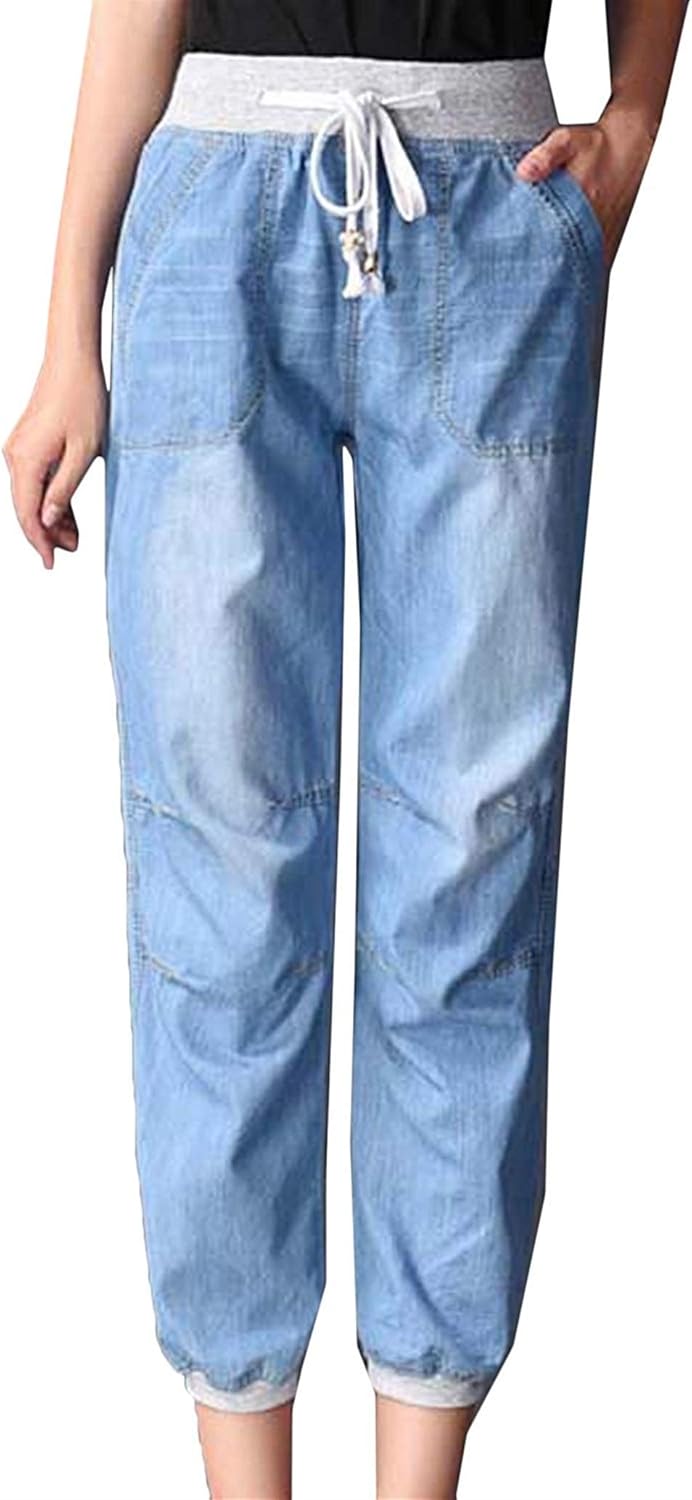 Women's Boyfriend Jeans Pants ButtonDown Jeans Stretch Pants Slim
