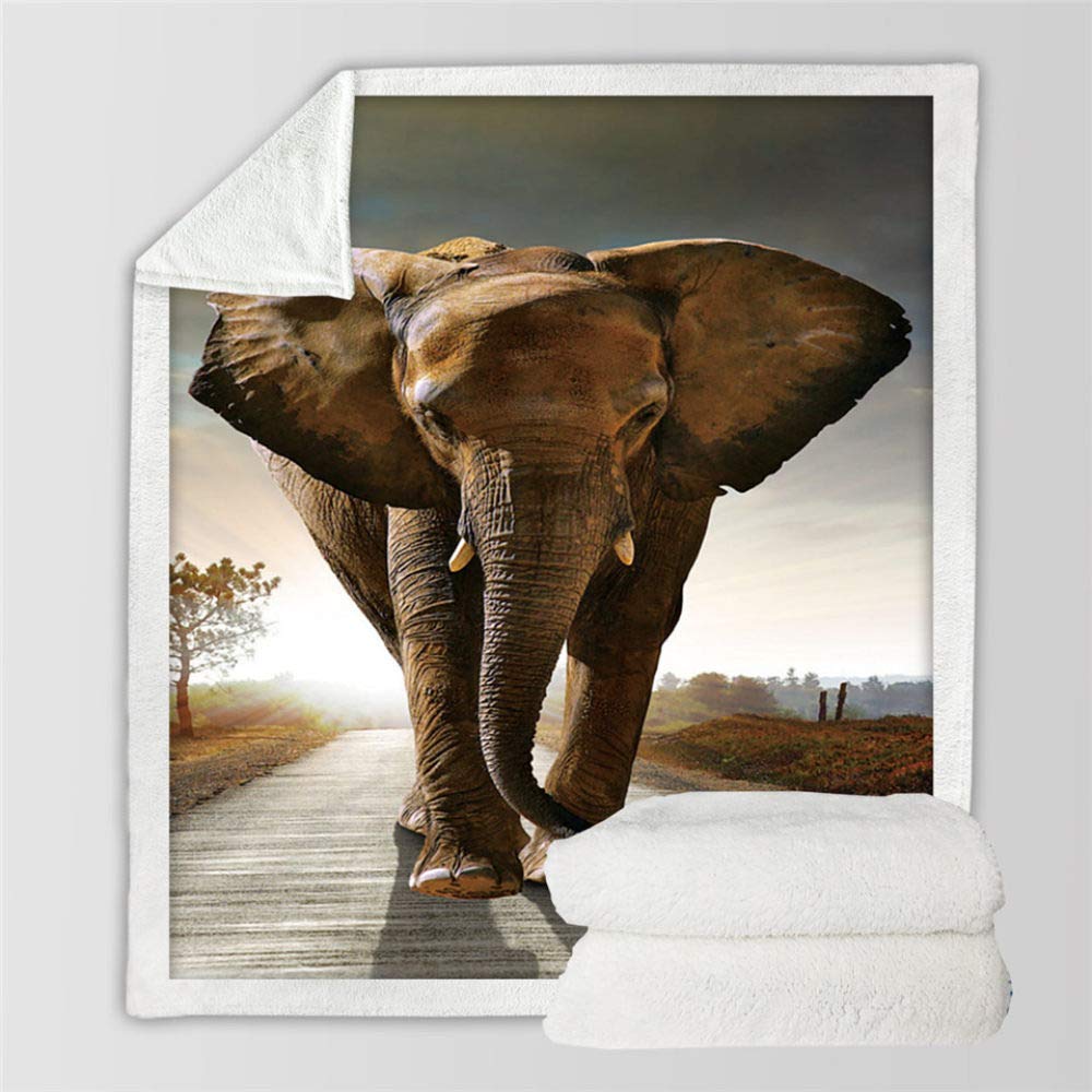 Couverture Sherpa Éléphant idéale pour la pause déjeuner au bureau ou cocooning à la maison