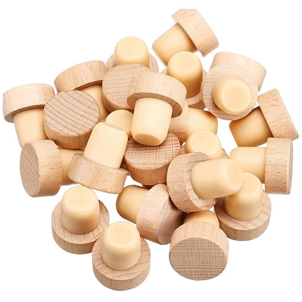 CTRLZS 30Pc Wine Bottle T Shaped Wooden Stopper for Wine Wooden Stopper Wine Stopper Reusable Wooden Stopper and Wine Stopper