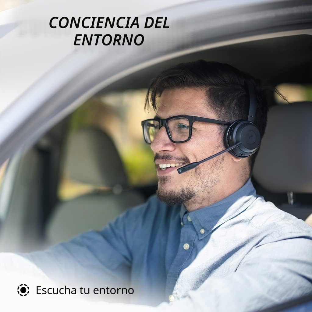 Avantalk Alto Solo - Auriculares Inalámbricos con Micrófono para PC y Ordenador, con Solución Bluetooth Qualcomm, Cancelación de Ruido CVC, Soporte de Carga, Modo Silencio y Audio con Cable
