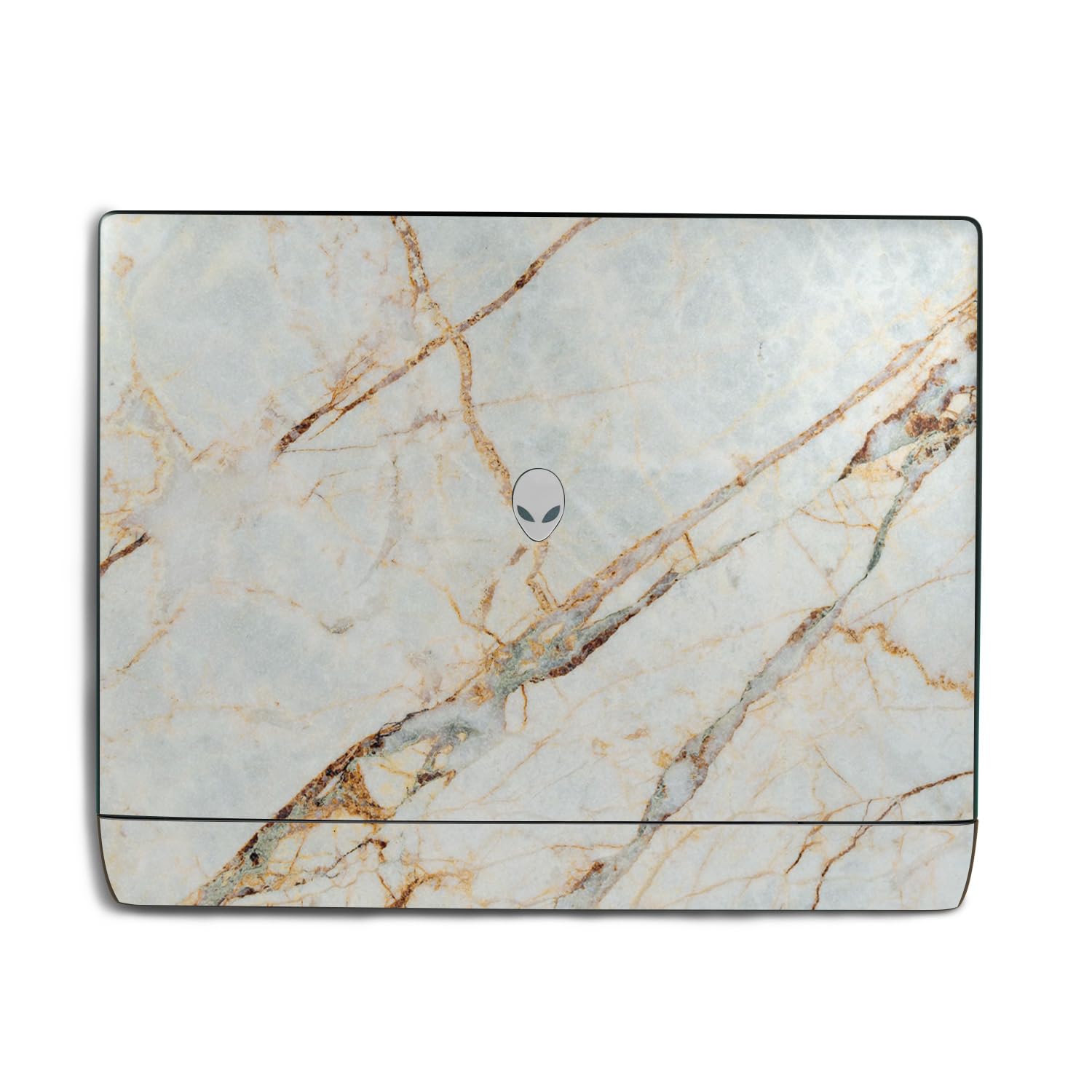 Glossy Glitter Laptop Skin Compatible with Alienware 18 Area-51 (2025) - Antique Marble - Premium 3M Vinyl Protective Wrap Decal Cover - Easy to Apply | Crafted in The USA by MightySkins
