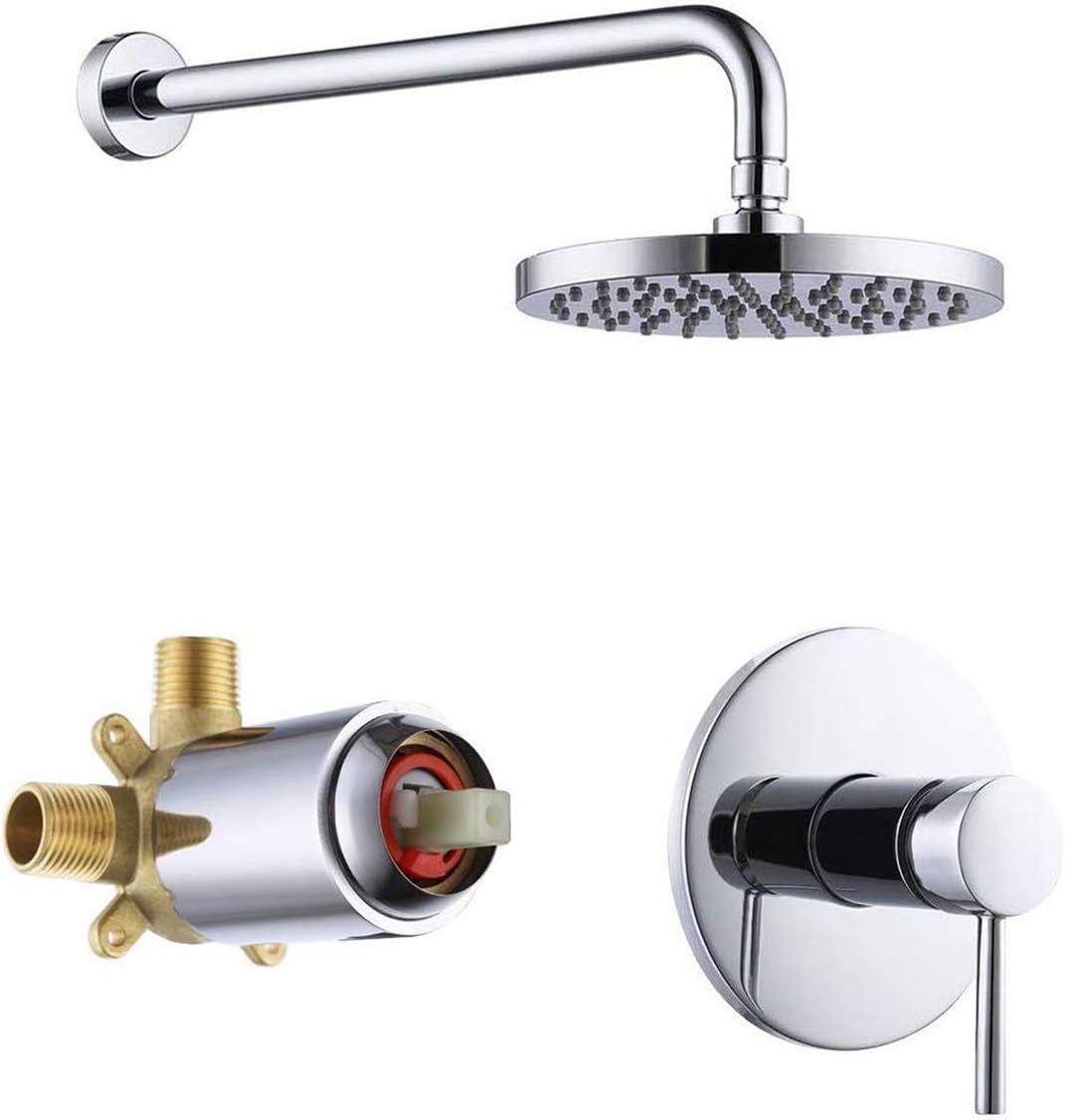 KES Shower Valve and Trim Kit Rain Shower Head Shower Faucet Set
