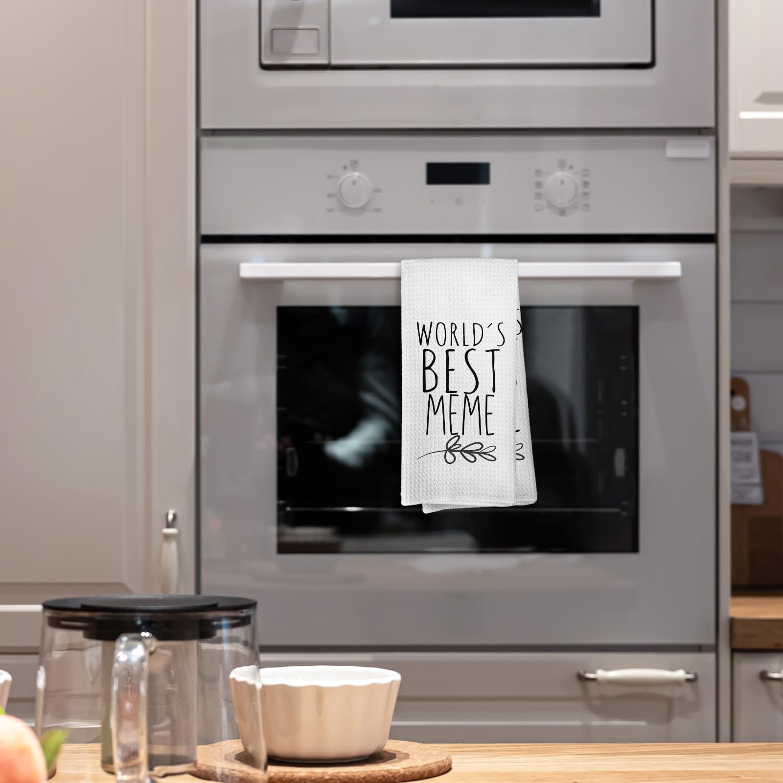 World's Best Meme Kitchen Towels, Meme Gifts for Grandmother Grandma, Meme Gifts from Grandson Granddaughter Kids, Meme Mother's Day Birthday Gifts Tea Towels Kitchen Hand Towels 16x24 Inch