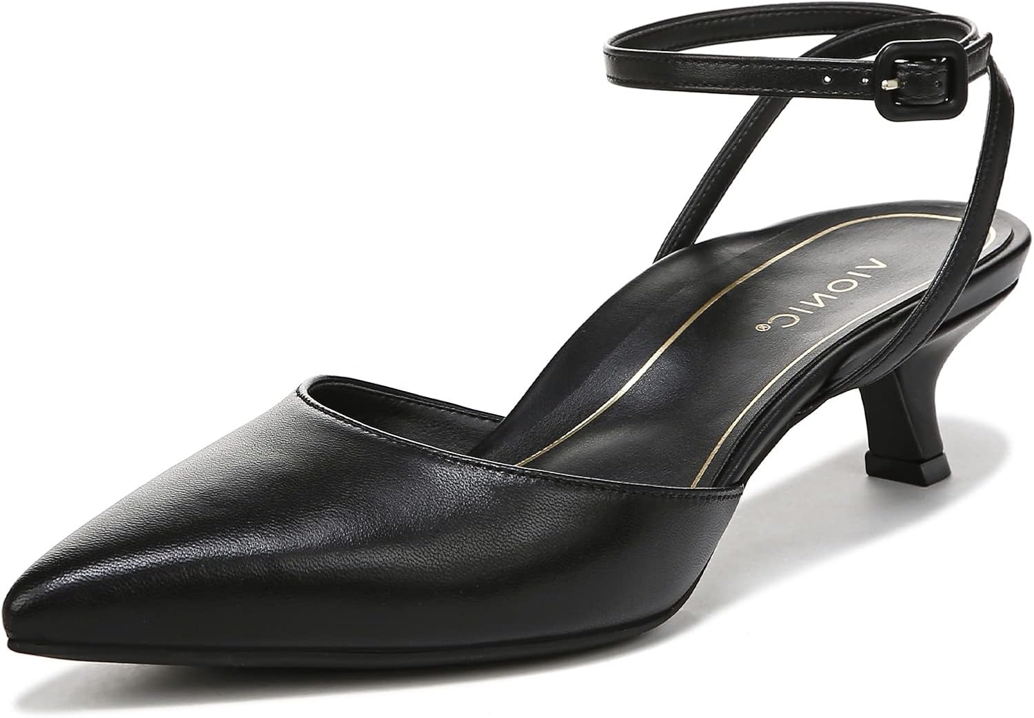 Vionic Women's Primrose Jacynda Strappy Kitten Heel- Supportive Ladies Dress Ankle-Strap Heels That Include Three-Zone Comfort with Orthotic Insole Arch Support, Medium Fit Sizes 5-11