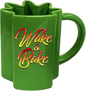 Rockin Mug BIG Funny Coffee Mug 16 oz Large Fun Mugs Gift for Men, Novelty Gift for Men Women or Couples for Birthday Christmas Valentine's or Anniversary (Wake & Bake)