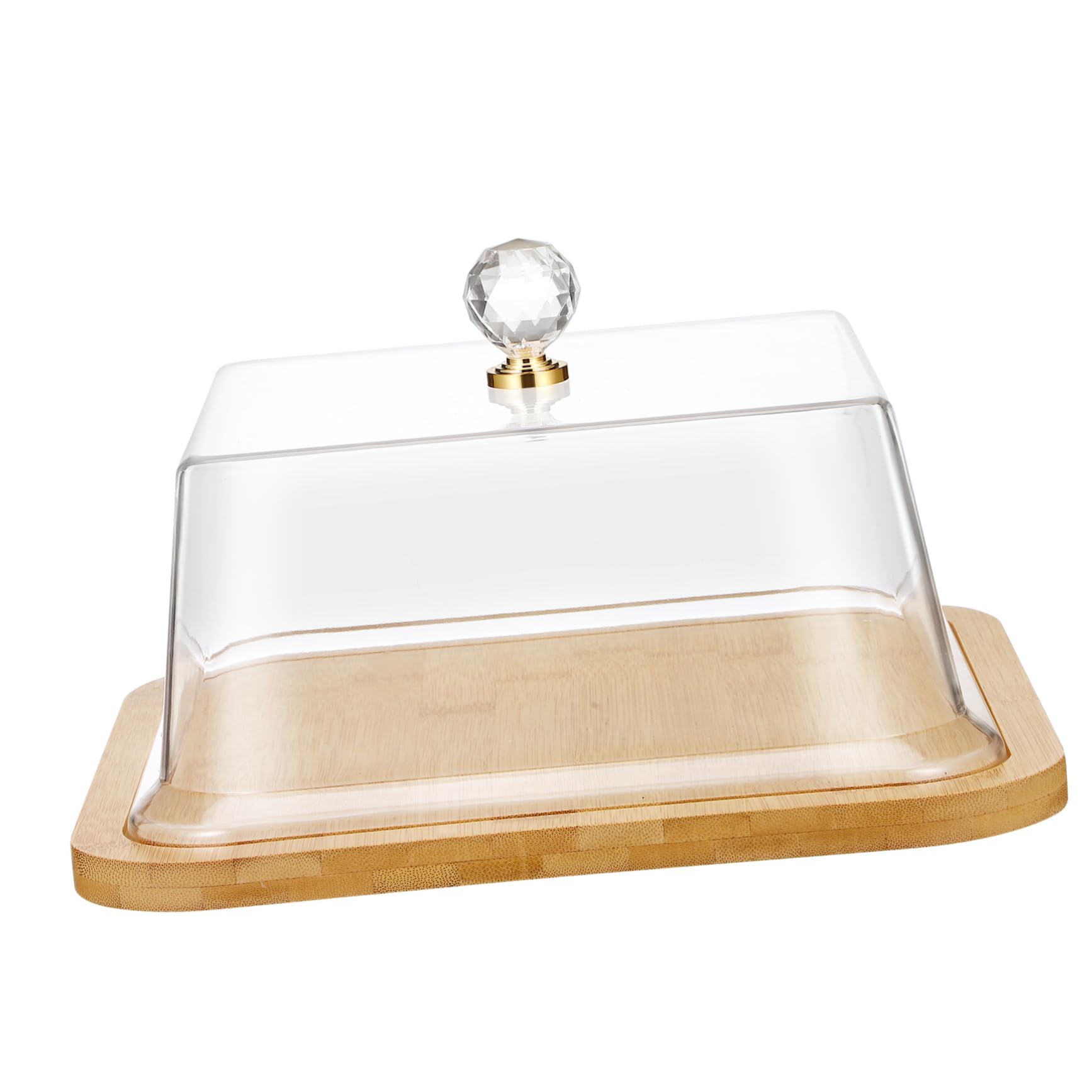 Présentoir à Gâteaux Couvert en Bois et Acrylique, Plateau à Gâteau Transparent pour Conservation Alimentaire et Présentation Facile, Design Simple pour Table