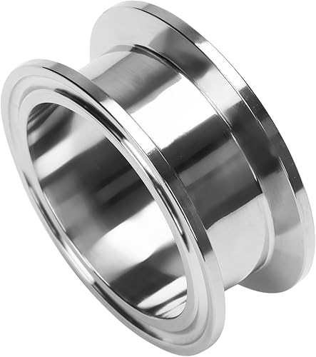 Miniatura 5 de DERNORD Tubo de carrete sanitario con extremos de abrazadera, tubo redondo sin costuras SS304 con brida de virola de 1.988 in con triple abrazadera