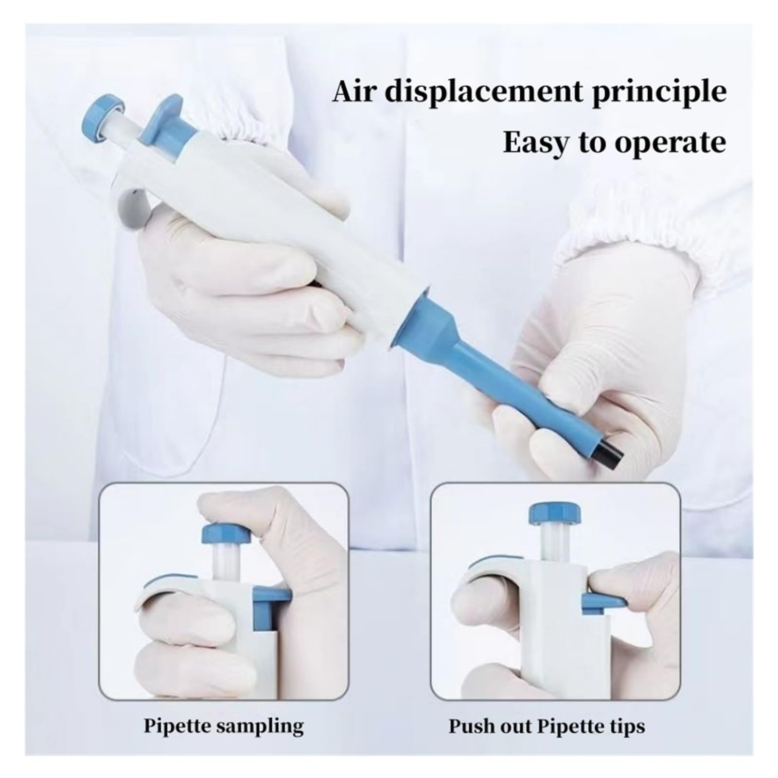 Pipeta, Pipety Jednokanałowe regulowane cyfrowe pipety z tworzywa sztucznego Sprzęt laboratoryjny do pipet laboratoryjnych(20-200μl)