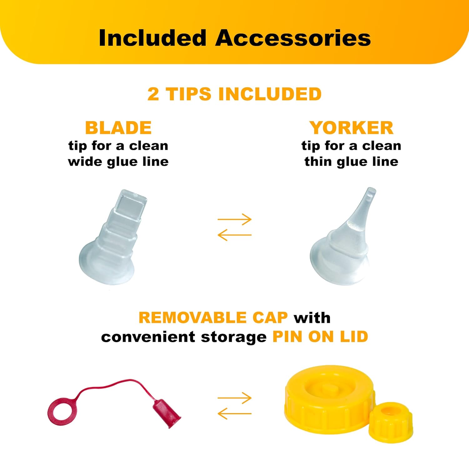 FastCap 16oz Glue Bottle, with 2-Chamber No-Drip System. Each Bottle Comes with 2 Replaceable Tips. (Pack of 4 Bottles)